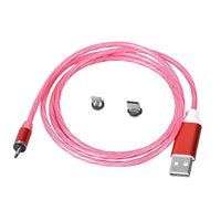 Blue 3 in 1 Magnetic USB Cable with Flowing LED light