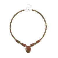 Green Aventurine Princess Necklace 18-20 Inches in Stainless Steel 196.50 ctw