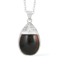 Simulated Magic Color Topaz and Simulated White Diamond Drop Style Pendant Necklace in Silvertone 20-22 Inches - Sticky add to cart bar