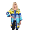 BEREK Multicolor Waves of Metallic 3/4 Sleeve Jacket-PL - Sticky add to cart bar