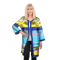 BEREK Multicolor Waves of Metallic 3/4 Sleeve Jacket-PL