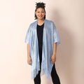 JOVIE Blue Lurex Kimono with Tassel - Sticky add to cart bar