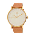 ADIDAS Japanese Movement Light Brown Genuine Leather Strap Watch in ION Plated YG Over Stainless Steel (40mm) - Sticky add to cart bar