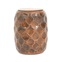 Bronze Finish Hammered Iron Stool with Storage (14"x11"x11") 5.5 lbs