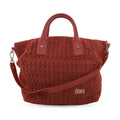DOWA Black 100% Nylon with Leather Handwoven Tote Bag - Sticky add to cart bar