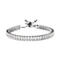 Simulated White Diamond Bolo Bracelet in Silvertone - Sticky add to cart bar