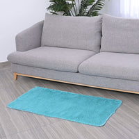 HOMESMART Blue Microfiber High Pile Rug with Non-Slip Back (23.5"47")