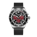 GAMAGES OF LONDON Limited Edition Hand Assembled Contemporary Sports Automatic Movement ION Plated Black Stainless Steel Watch 45mm with FREE GIFT PEN - Sticky add to cart bar
