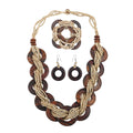 Multi Gemstone Beaded Stretch Bracelet, Dangle Earrings and Endless Necklace 26 Inches - Sticky add to cart bar