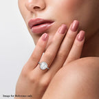 Polki Diamond Ring in Platinum Over Sterling Silver