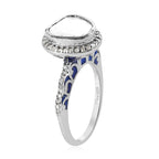 Polki Diamond Ring in Platinum Over Sterling Silver