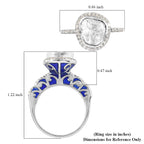 Polki Diamond Ring in Platinum Over Sterling Silver