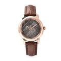 EON 1962 Swiss Movement Watch with Black Marvelous Meteorite Dial & Black Leather Strap - Sticky add to cart bar