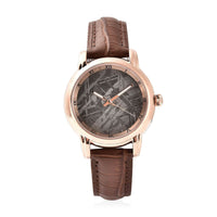 EON 1962 Swiss Movement Watch with Black Marvelous Meteorite Dial & Black Leather Strap
