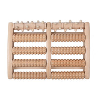 Acupressure Therapy with Wooden Foot Roller