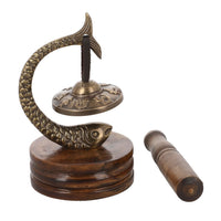 Handcrafted Lucky Fish Ritual Tingsha Chime in Gold Finish (4.50"x3.75"x7")