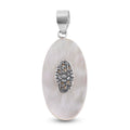 Mother Of Pearl Oval Shape Pendant without Chain in Sterling Silver - Sticky add to cart bar