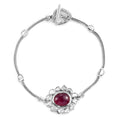 Artisan Crafted Tanzanite Carved and Polki Diamond Floral Bracelet in Rhodium Over Sterling Silver (7.25 In) 7.10 Grams 4.40 ctw - Sticky add to cart bar
