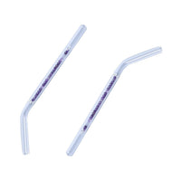 Set of 2 Rose Quartz - Natural Gemstone Crystal Drinking Straw Gift Set (2.9"x0.35")