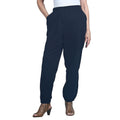 DUBGEE Navy Elastic Drawstring Waist Solid Stretch Woven Jogger Pant- 1X - Sticky add to cart bar