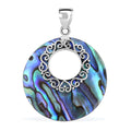 Abalone Shell Disc Scroll Pendant without Chain in Sterling Silver - Sticky add to cart bar