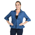 JOVIE Blue Denim Zip-Front Top - XL - Sticky add to cart bar
