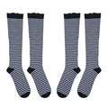 Set of 2 Black and White Spandex & Nylon 15-20mmHg Compression Socks with Zipper - XXL - Sticky add to cart bar
