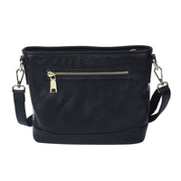 Hong Kong Closeout Collection Black & Blue Zebra Print Pattern Genuine Leather Crossbody Bag (9.45"x7.09"x3.15")