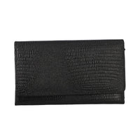 ONE TIME CLOSEOUT DEAL Black 100% Genuine Leather Lizard Embossed RFID Wallet