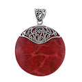 Coral Rounf Scrolls Pendant in Sterling Silver - Sticky add to cart bar