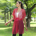 JOVIE Black Micro Lace Kimono with Drawstring Waist (35"x31") - Sticky add to cart bar