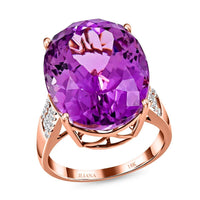 Certified & Appraised ILIANA 18K Rose Gold AAA Patroke Kunzite and G-H SI Diamond Ring (Size 7.0) 5.05 Grams 23.20 ctw