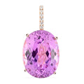 Certified and Appraised Iliana 18K Rose Gold AAA Patroke Kunzite and G-H SI Diamond Pendant 29.10 ctw - Sticky add to cart bar
