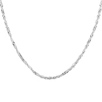 Italian Sterling Silver 2mm Adjustable Bolo Singapore Chain 2.90 Grams