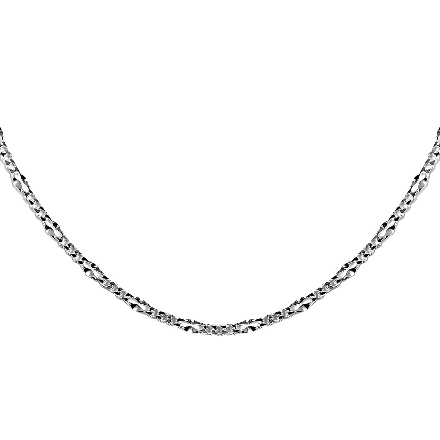 Italian Sterling Silver 2mm Adjustable Bolo Figaro Chain 2.90 Grams