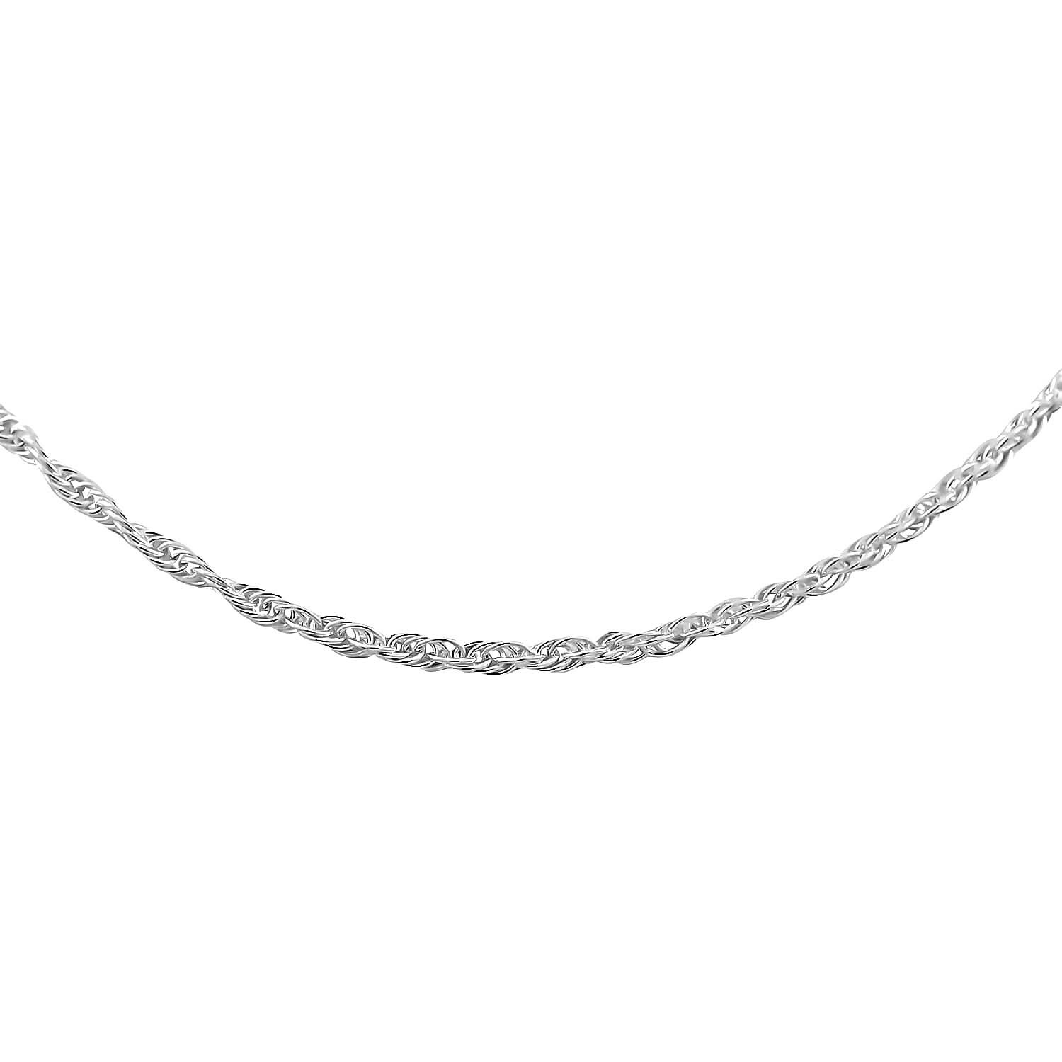 Italian Sterling Silver 1.5mm Adjustable Bolo Rope Chain 3.30 Grams
