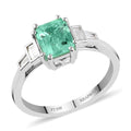 Certified & Appraised Rhapsody 950 Platinum AAAA Boyaca Colombian Emerald, Diamond (E-F, VS) Ring (Size 7.0) (4.65 g) 1.30 ctw - Sticky add to cart bar