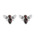 Baltic Cherry Colored Amber Insect Stud Earrings in Sterling Silver - Sticky add to cart bar
