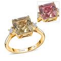 Doorbuster Certified & Appraised ILIANA 18K Yellow Gold Asscher Cut AAA Turkizite and G-H SI Diamond Ring 3.40 Grams 4.35 ctw - Sticky add to cart bar