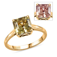 Certified & Appraised Iliana 18K Yellow Gold Asscher Cut AAA Turkizite 2.90 ctw Solitaire Ring