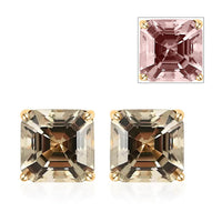Iliana Certified AAA Turkizite Earrings, Turkizite Solitaire Stud Earrings, 18K Yellow Gold Earrings Asscher Cut AAA Turkizite Stud Earrings, Gold Studs 4.00 ctw