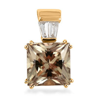 Certified and Appraised Iliana 18K Yellow Gold AAA Turkizite and G-H SI Diamond Pendant 3.10 ctw