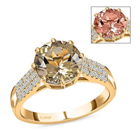 Certified & Appraised ILIANA 18K Yellow Gold AAA Turkizite and G-H SI Diamond Ring 5.50 Grams 3.30 ctw