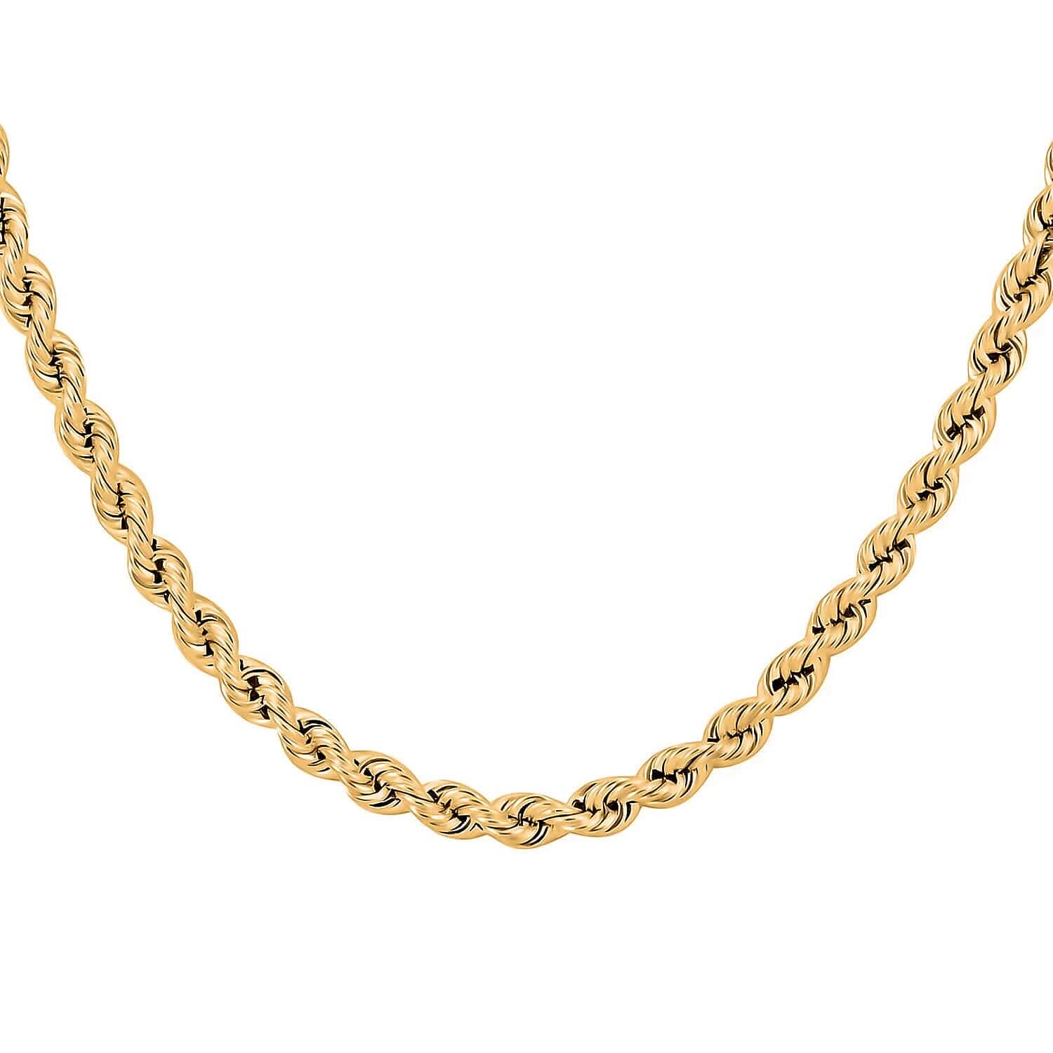 14K Yellow Gold Rope Chain Necklace, Gold Necklace, Rope Chain, Gold Chain, Princess Length Necklace