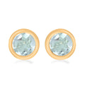14K Yellow Gold Sky Blue Topaz Round Stud Earrings 1.15 ctw - Sticky add to cart bar