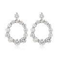 Simulated Diamond Circle Earrings in Rhodium Over Sterling Silver - Sticky add to cart bar