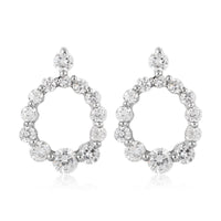 Simulated Diamond Circle Earrings in Rhodium Over Sterling Silver