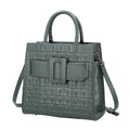 PASSAGE Black Crocodile Skin Pattern Genuine Leather Middle Size Tote Bag - Sticky add to cart bar