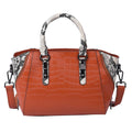 PASSAGE Black Crocodile & Snakeskin Pattern Genuine Leather Tote Bag with 47 Inch Shoulder Strap - Sticky add to cart bar