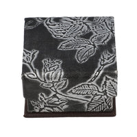 Black Genuine Goat Leather Embossed Ring Box